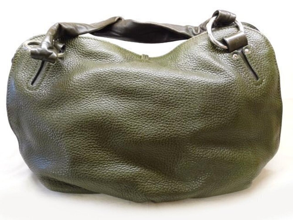 Celine Leather Handbag Bittersweet Khaki Brown Green Green Brown